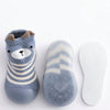 CN Cadet Blue With White Stripes Silicon Bottom Socks Shoes 12562