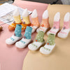 CN Daisy Flower Pale Green With White Silicon Bottom Socks Shoes 12564