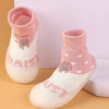 CN Daisy Flower Pink & White Silicon Bottom Socks Shoes 12565