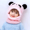 CN Panda Embroided Face Cover Warm Sherpa Pink Cap 12612