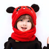 CN Panda Embroided Face Cover Warm Sherpa Red Cap 12614