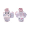 AFR I Love MOM DAD Pink & White 2 Pairs Rattle Socks Box 12644