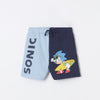 LFT Embossed Sonic Print Double Color Blue Terry Shorts 12666