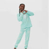 PMK Aqua Blue Fluffy Pajama 2Piece Set 12684