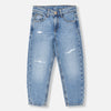 NME IT  Ribbed & Loose Mid Blue Denim Pant 12698