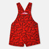 LL  Icon Print Red Dungaree with Textured Grey Top 2 Piece Set 12873