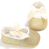 VLSN Glitter With Bow Style Golden Pumps 12110