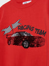 SNSY Sequin Car Racing Team Red Sweater 10875