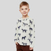 LE Front pocket Horses Print Full Sleeves Khaki Green T-Shirt 14993