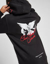 HR Pigeon Print From Nothing Embroided Black Fleece Hoodie TrackSuit 14265