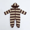 C Bear Embroided Brown With Skin Quilted Warm Snow Suit 11863