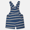 LL Texture  Grey Top With Striped Cadet Blue Dungaree 2 Piece Set 12869