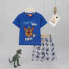 NKL PP Current Mood Happy Dog Printed Royal Blue & Grey 2 Piece Set 4811