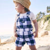 Oshksh Blue & White Box Check Buckle Top Cotton Dungaree 11559