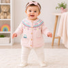 ORCH Double Layer Owl Pockets Baby Pink Cardigan 10893