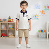 LE Tennis Club Embroided  Blue Contrast White Polo 14978