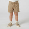 Nmeit Golden Button Squre Pocket Khaki Cotton Short 13119