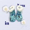 CN Giraff Print Dots Warm Quilted Blue Fleece Soft Bottom Shoes 12600