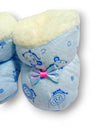 CN Rabbit Print Warm & Fluffy Soft Bottom Blue Baby Shoes 12598