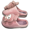 CN Lucky Rabbit Tea Pink Warm Fur Slippers 12619