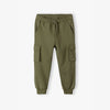 5.10.15 Cargo Pocket Plain Army Green Fleece Trouser 14635