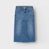 Nmeit Rough Bottom Open Style Blue Long Denim Skirt 12952