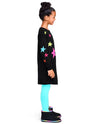 LPU Multi Sequin Stars Black Long Sweater Shirt 10872
