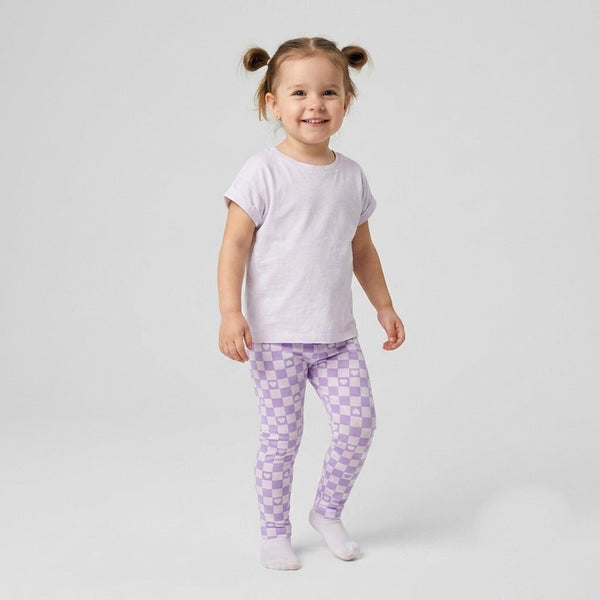 5.10.15 All Over Check & Heart Print Legging 14909