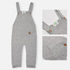 TPM Front Pocket Rabit Badge Textured Grey Knitted Dungaree 10909