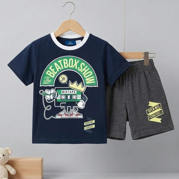 MC BEAT BOY SHOW Navy Blue T-Shirt & Shorts 8934