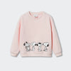 MG Snoopy Print Pink Fleece Sweatshirt 12249