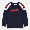CA Raglan Sleeves Panther Navy Blue Sweater 12013