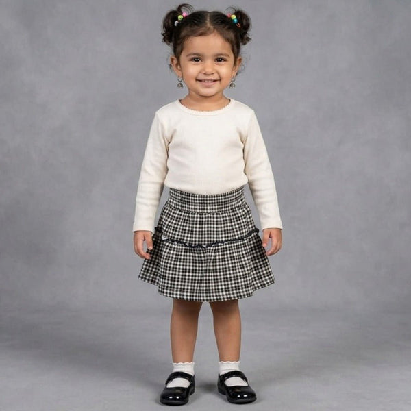 M&M Check Box Style Skirt 14828