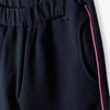 L&S Pink Piping Navy Blue Terry Jogger Trouser 14613