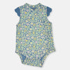 Have Sunny Day All Over Flower Blue Body Suit 12900