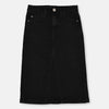 Nmeit Rough Bottom Open Style Washed Black Long Denim Skirt 12953