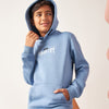 MX Never Give Up Print Blue Fleece Kangaroo Pocket Hoodie 12422