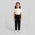 L&S Elastic Waist Bottom Folded Black Legging 14949