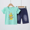 Yougi Turquoise Space Share Juice Print 2 Piece Set 2283