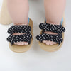 Magic Prewalker Polka Dots Bow Striped  Navy Blue Soft Bottom Sandal 11053