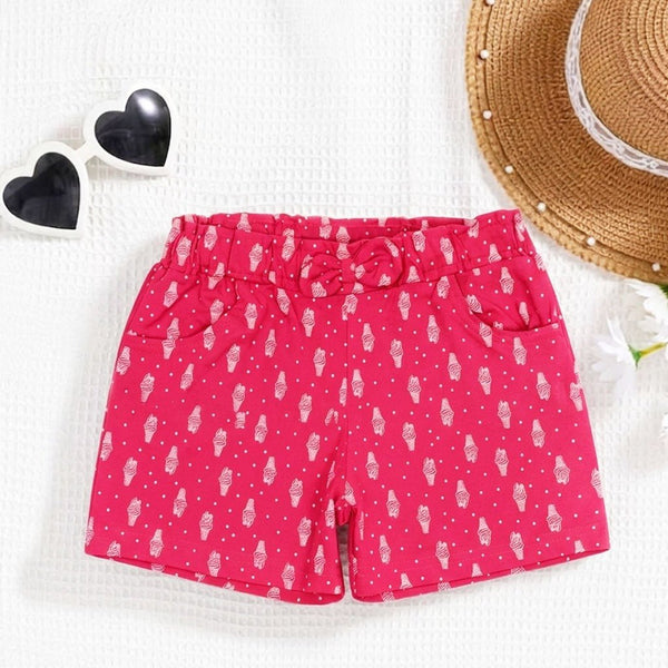 TPL Ice Cream Print Shocking Pink Girls Shorts 11156