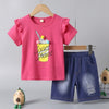 YGI Shocking Pink Space Share Juice Print 2 Piece Set 2285
