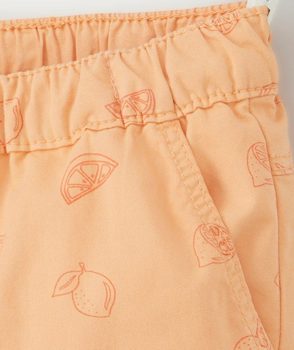 TO All Over Lemons Print Orange Soft Cotton Shorts 11266