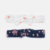 C&A Floral Navy Blue & White 2PC Head Band Set  8965