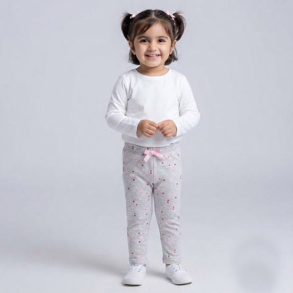 5.10.15 Hearts & Blue Print Bow Style Capri Grey Legging  14894