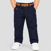 LSN Island Embroided Without Belt Back Bagde Navy Blue Cotton Pant 14122