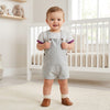 LL Textured White Top with Grey  Dungaree 2 Piece Set 12876