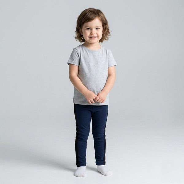 M&M Side Black Tape Navy Blue Legging 14880