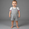 LL Textured White Top with Grey  Dungaree 2 Piece Set 12876