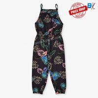 B.X Multi Shade Leaves Brown Black Lenan  Jumpsuit 9712